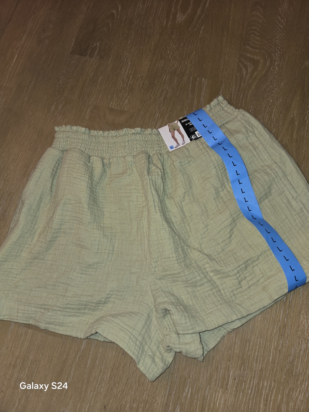 Billabong Women's Light Green Elastic-Waist Shorts In The Waves Short Sz L NEW